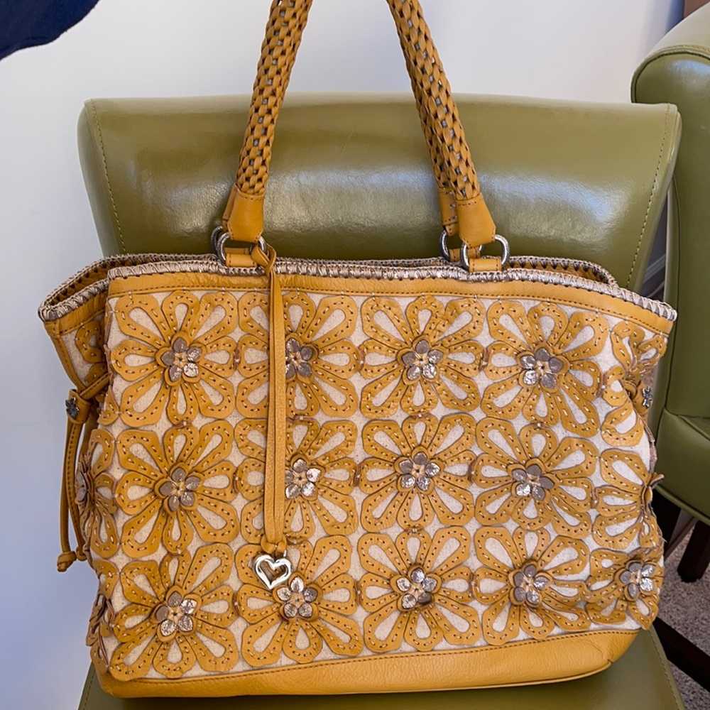 Brighton Signature Elaine Collection Flower yellow shoulder purse